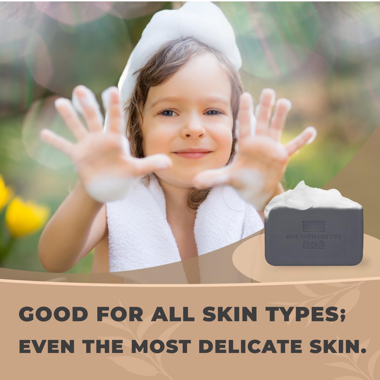 One With Nature Activated Charcoal Soap 4oz 6-Pack Gift Box – Detoxifying and Exfoliating Charcoal Soap Bar with Dead Sea Salt for Face & Body, for Men & Women