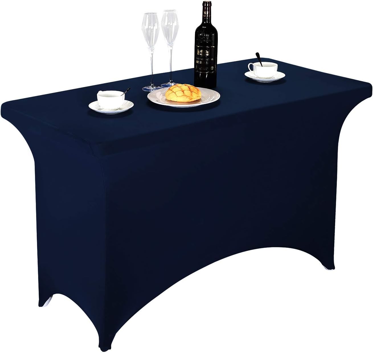 LZY Spandex Fitted Stretch Table Cover for 4ft or 6ft or 8ft Folding Table, Rectangular Cocktail Tablecloth, Perfect for Party or Banquet