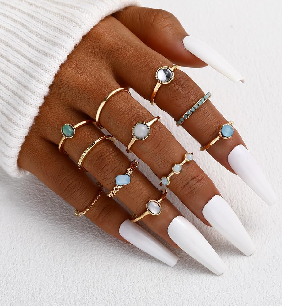 iF YOU 25 Pcs Gold Knuckle Ring Set for Women, Chunky Stackable Finger Midi Rings, Silver Simple Stacking Cute Rings Pack Trendy Stuff Jewelry Gift