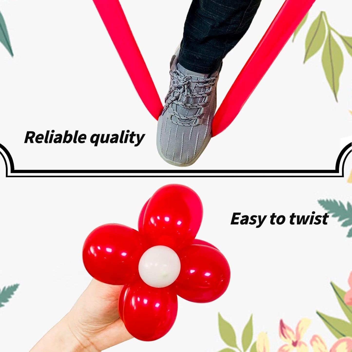 Red Long Balloons Premium 260 Twisting Balloons Animals Magic for Birthday Kids Wedding Party Supply 100pcs