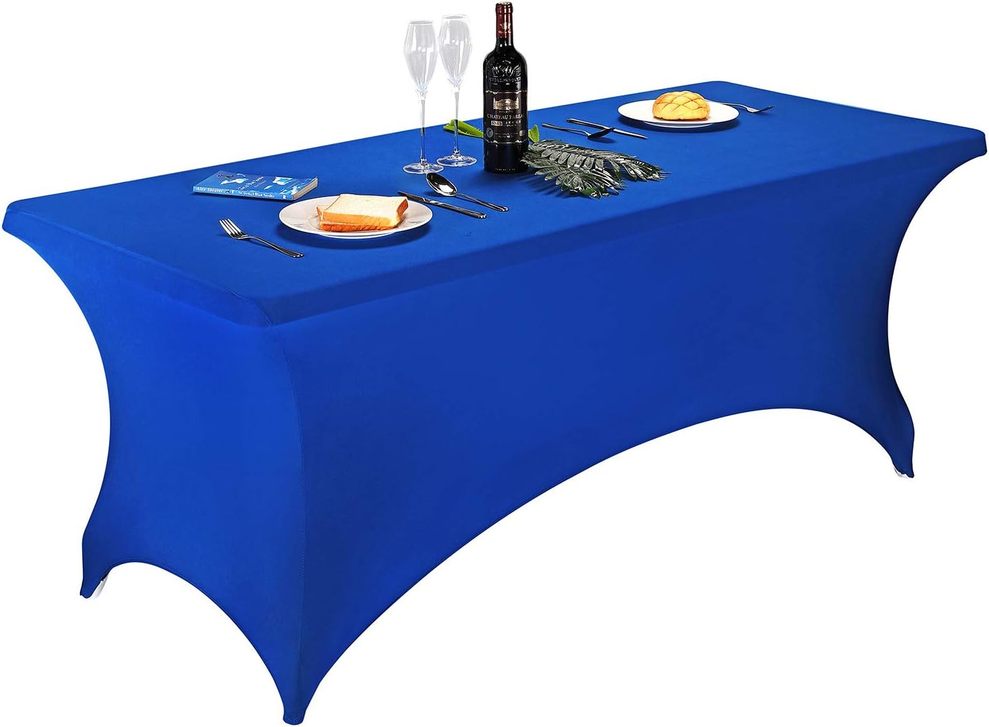 LZY Spandex Fitted Stretch Table Cover for 6 ft or 4ft or 8ft Folding Table, Rectangular Cocktail Tablecloth, Perfect for Party or Banquet