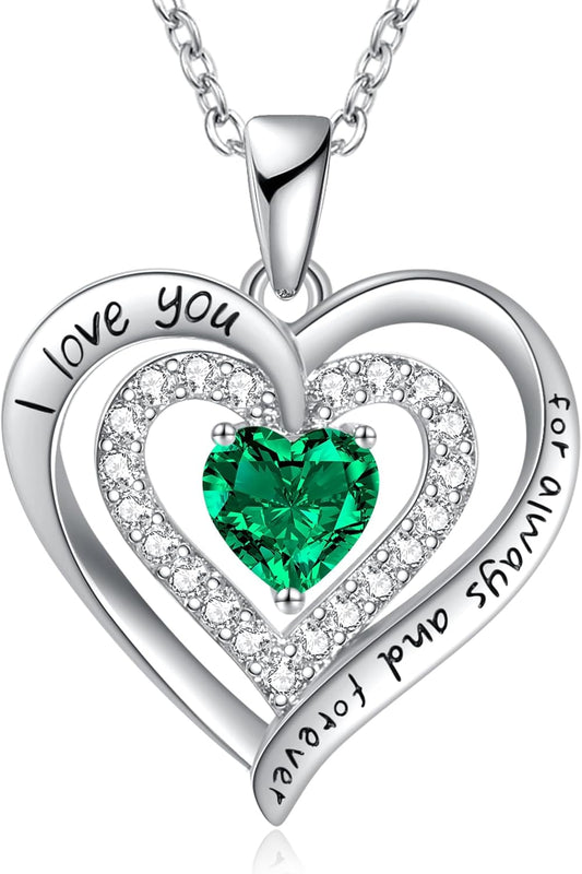 REDBEE Necklaces for Women Birthstone Heart Necklace Jewelry for Wife Girlfriend Woman Necklace