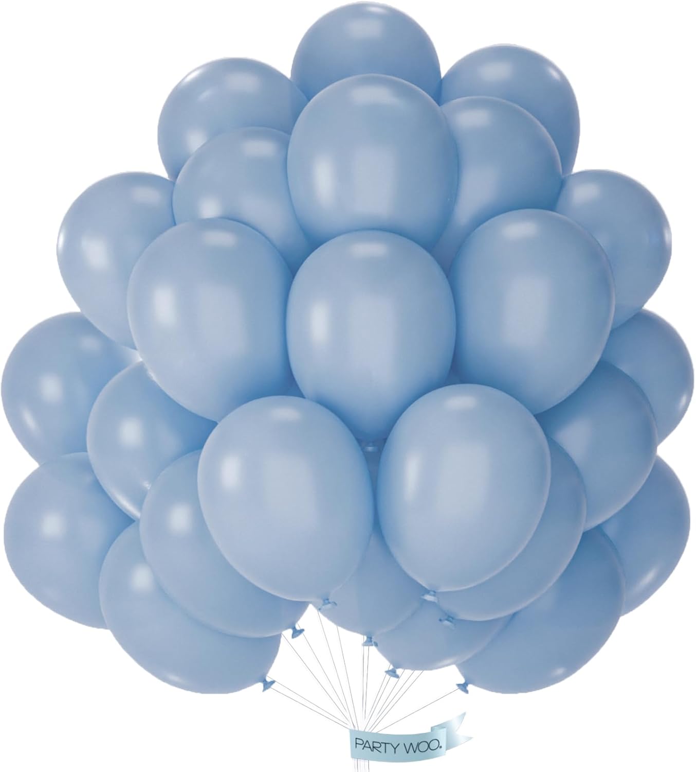PartyWoo Dusty Blue Balloons 50 pcs 12 Inch Matte Boho Grey Blue Balloons for Graduation Baby Shower Gender Reveal Under the Sea New Born Birthday Party Decorations Blue-F55