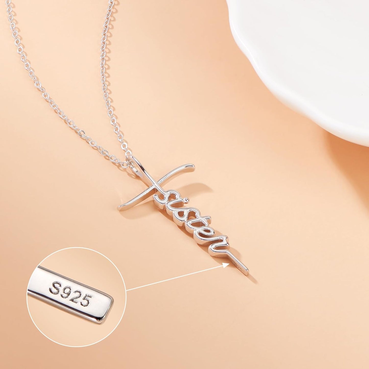 Lcherry Faith Cross Pendant Necklace for Women Religious Christian Jewelry Mother's Day Gifts for Women