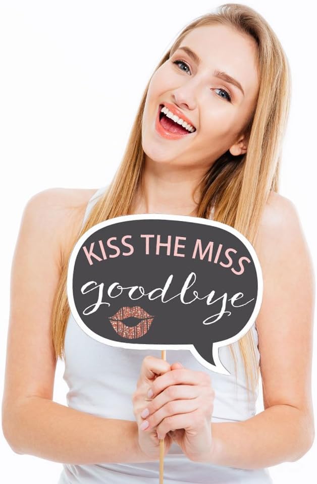 Big Dot of Happiness Funny Bride Squad - Rose Gold Bridal Shower or Bachelorette Party Photo Booth Props Kit - 10 Piece