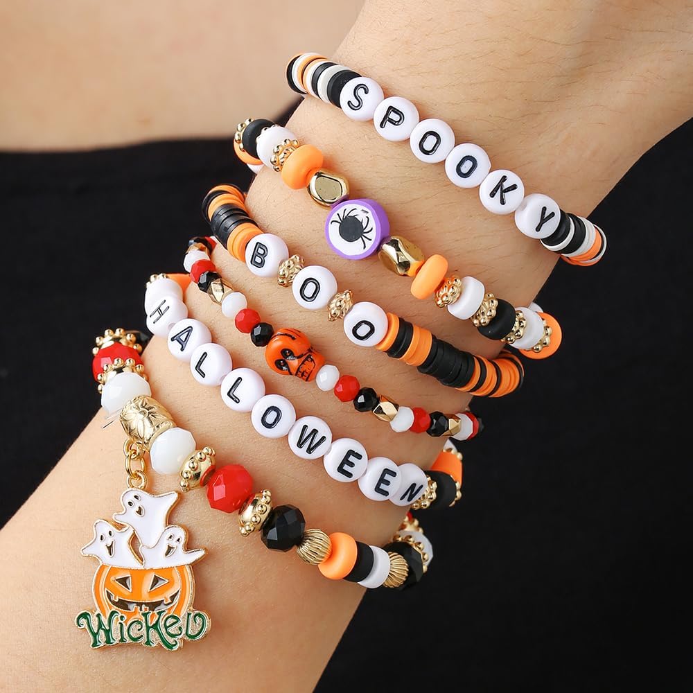 Friendship Bracelets for Women - Heishi Surfer Colorful Smile Evil Eye Clay Beaded Stretch Bracelets Elastic Layering - Stackable Boho Disc Y2K Aesthetic Summer Jewelry Set.