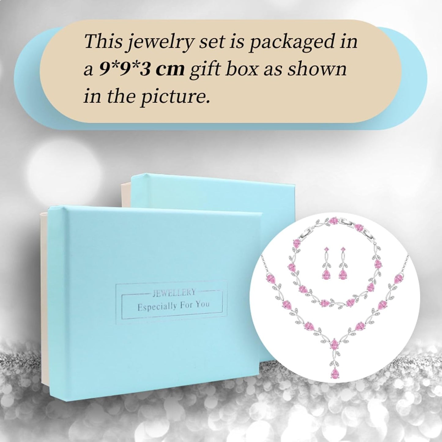 GZWHD Wedding Jewelry Sets for Bride Bridesmaid Women Cubic Zirconia Necklace Earrings Bracelet Set Gift for Mother Friend Wife Daughter Sister Party Prom Jewelry