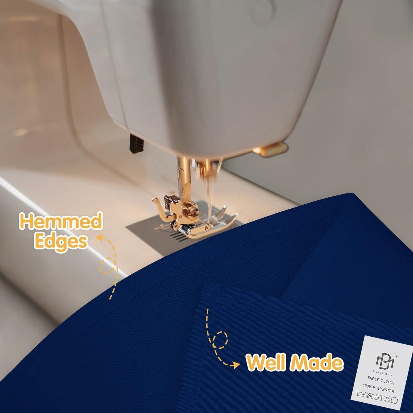 BRILLMAX 6 Pack Navy Blue Tablecloths for 6 Foot Rectangle Tables 60 x 102 Inch - 6ft Rectangular Bulk Linen Polyester Fabric Washable Cloth Cover for Wedding Reception Banquet Birthday Party