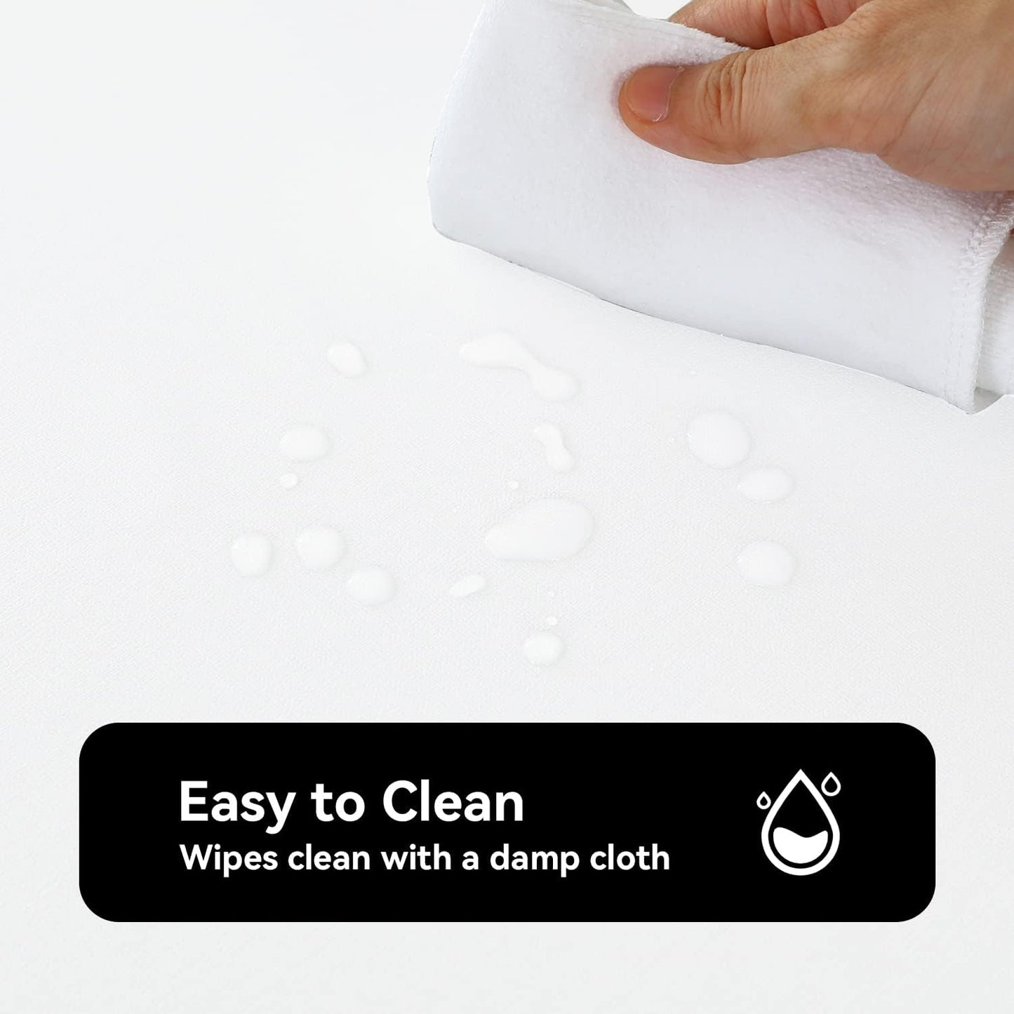 Romanstile 100% Waterproof Rectangle PVC Tablecloth, Oil Spill Proof Vinyl Table Cloth, Heavy Duty Wipe Clean Plastic Table Covers for Kitchen/Dining/Parties - 54 x 108 Inch, White