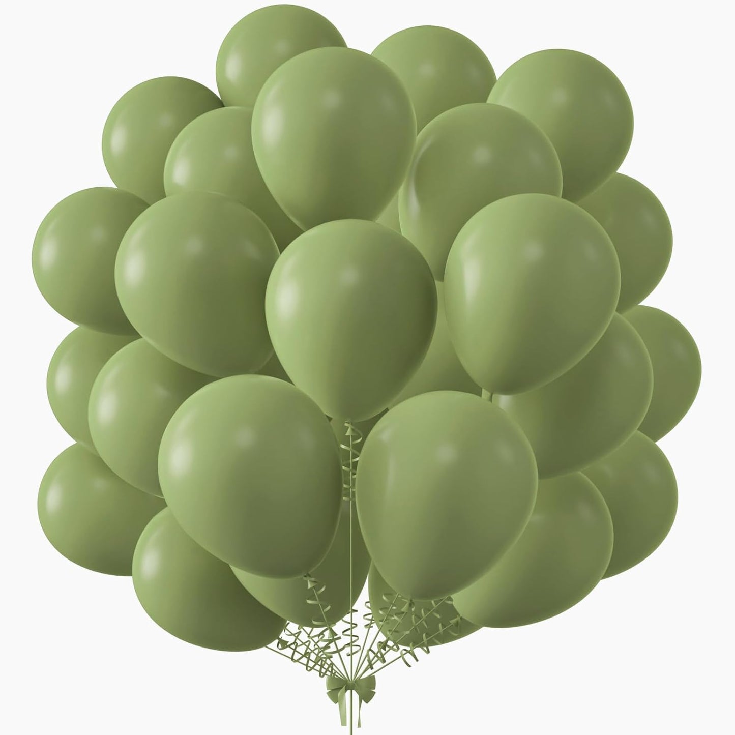 KALOR 12 Inch Avocado Green Balloons, 50 Pcs Latex Helium Balloons for Kid's Birthday Party, Baby Shower, Wedding, Graduate Party Decorations