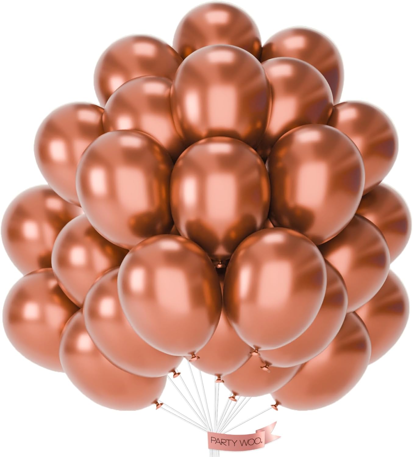 PartyWoo Metallic Copper Balloons 50 pcs 12 Inch Chrome Copper Fall Brown Balloons for Graduation Baby Shower Gender Reveal Engagement New Year Thanksgiving Birthday Party Decorations Copper-G115