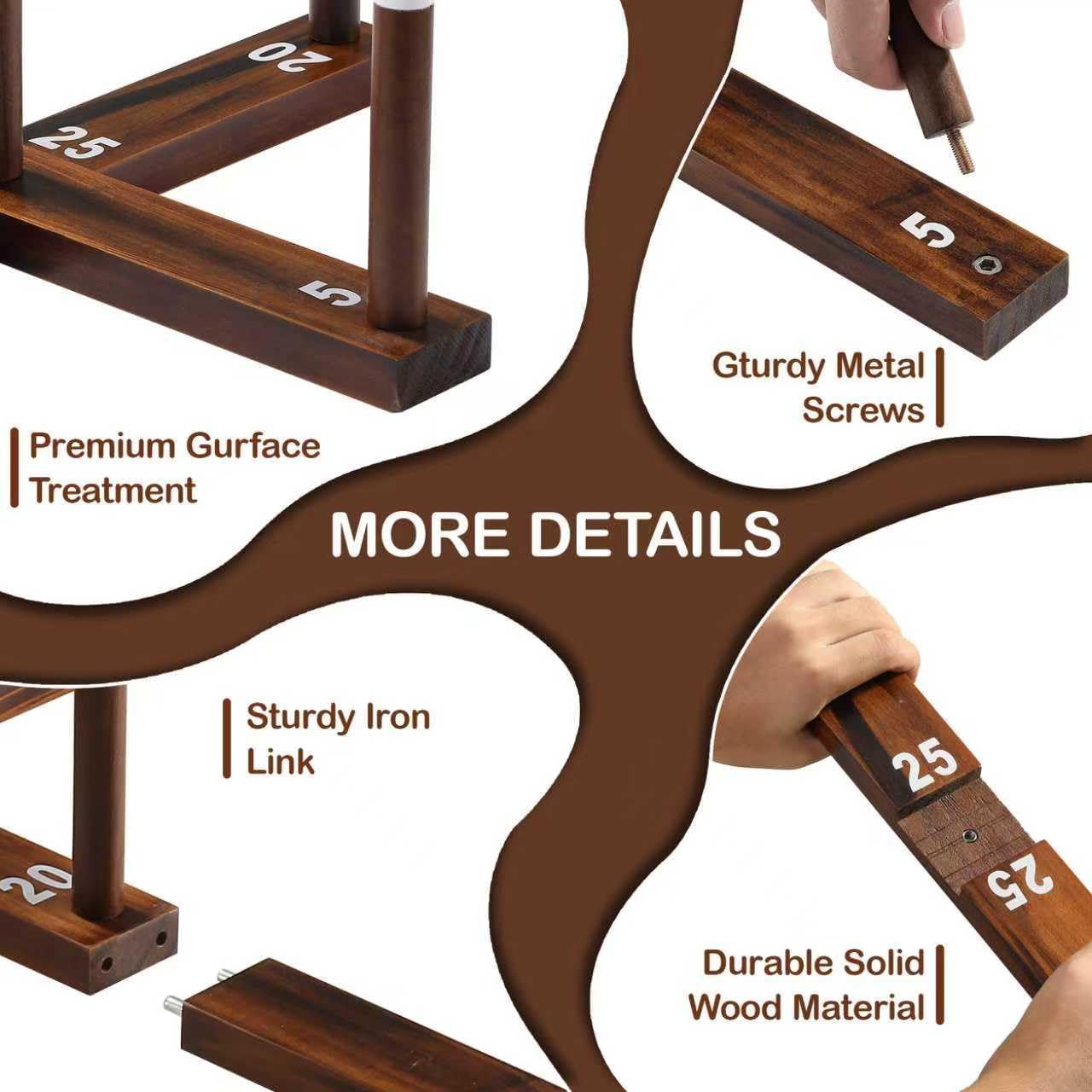 Ring Toss Game, Outdoor Games for Family and Adults with 6/10 Rope Rings & Carrying Bag, Backyard Games, Beach Toys, Lawn Games