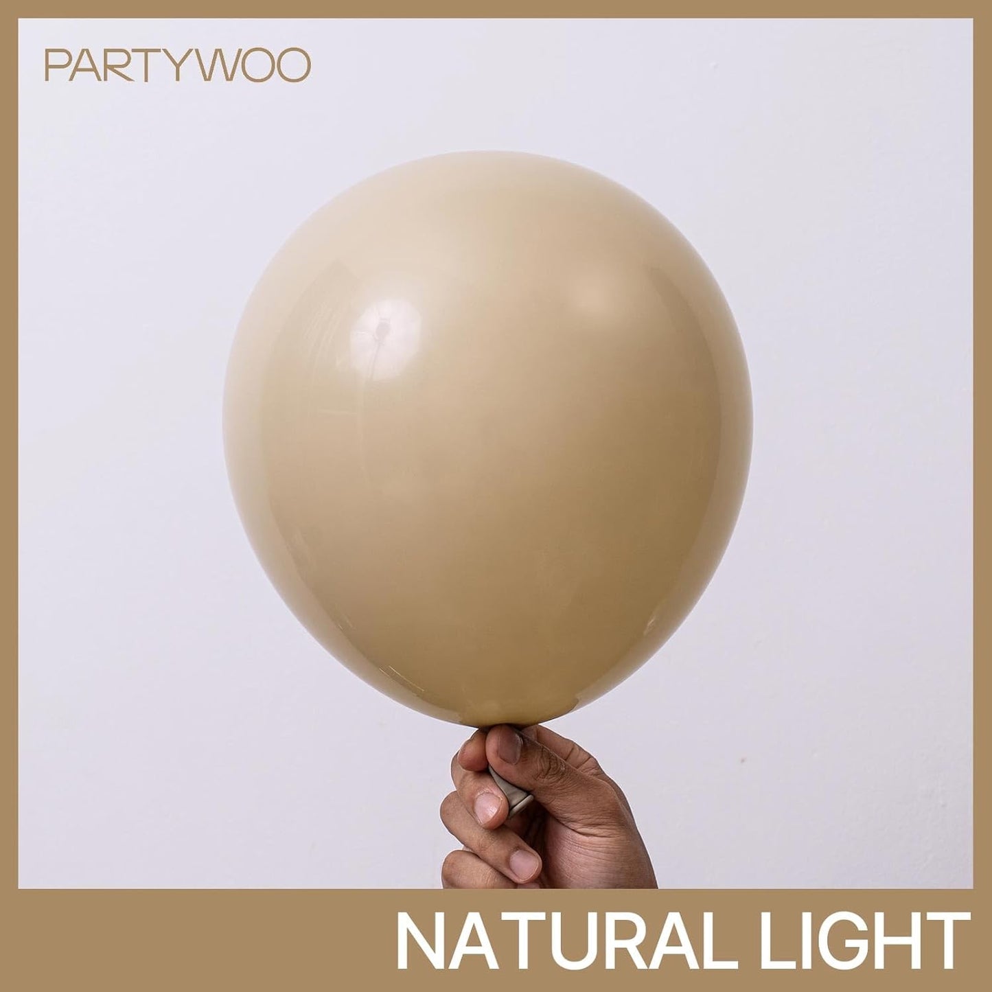 PartyWoo Light Brown Balloons 50 pcs 12 Inch Matte Tan Boho Neutral Beige Cream Latex Balloons for Baby Shower Gender Reveal Graduation Safari Woodland Wedding Birthday Party Decorations Brown-F56