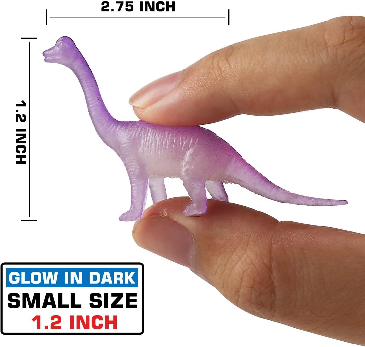 96 Piece Glow in Dark Mini Dinosaur Toy Set(24 Style), Plastic Realistic Dino Figure, Kid Birthday Party Favors Supplies Goody Bag Valentines Day Gift Pinata Stuffers Easter Eggs Easter Basket Filler