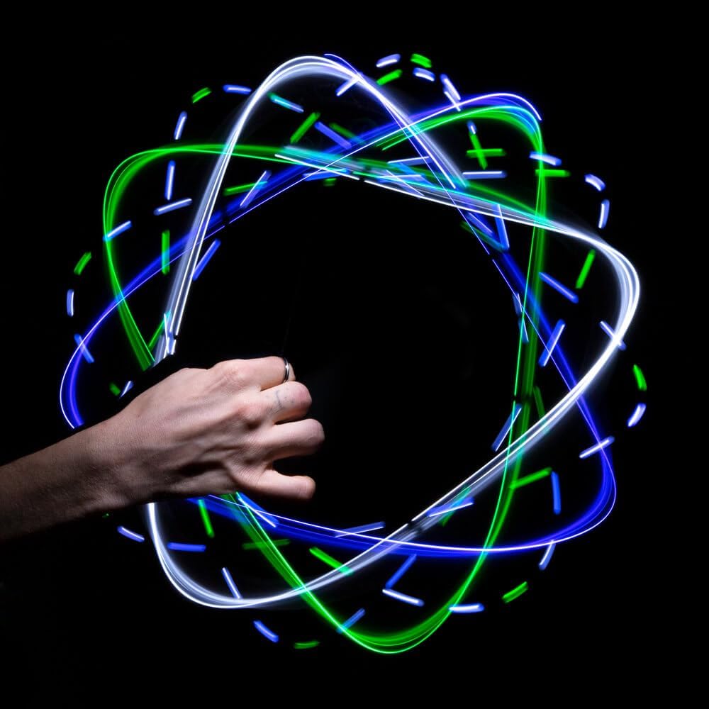 GloFX 8-LED Double Rave Orbit: X Dual Light - Purple Green Blue White LED