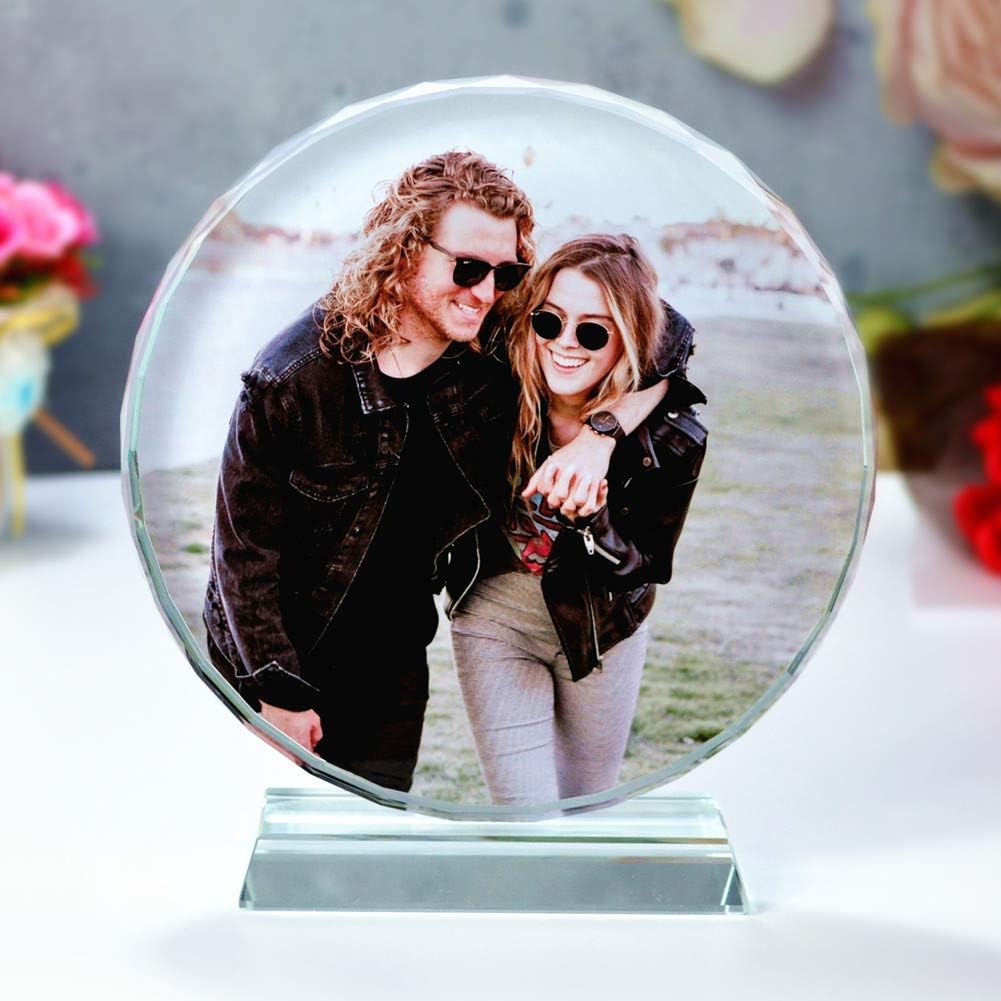 FANF&YKPY Crystal Glass Custom Color Photo Home Decor Photo Frames, Birthdays, Wedding Anniversaries, Wedding Gifts, for Girlfriends, Husbands,Wife,Friends,Parents