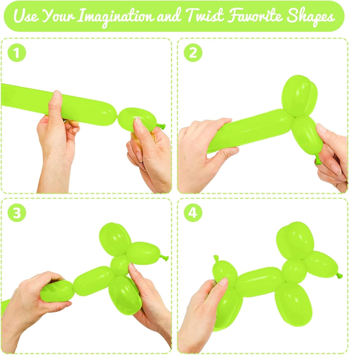 100Pcs Light Green 260 Balloons, Long Balloon for Tying Balloon Arch, Long Skinny Balloons for Twisting Ballons Animal balloons Birthday Party Wedding Festival Decorations