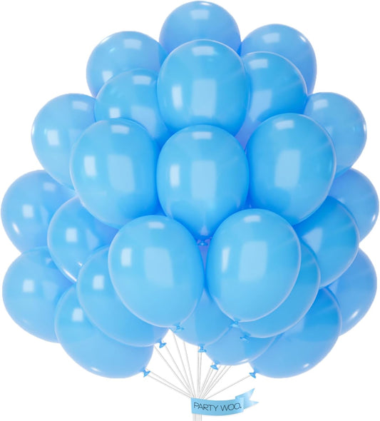 PartyWoo Light Blue Balloons 50 pcs 12 Inch Baby Pastel Sky Aqua Blue Balloons for Graduation Baby Shower Gender Reveal Weddings Under the Sea Birthday Party Decorations Blue-Y20