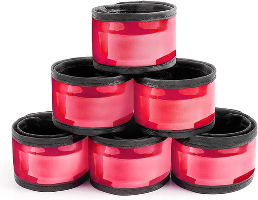 esonstyle Pack of 6 LED Light Up Band Slap Bracelets Night Safety Wrist Band for Cycling Walking Running Concert Camping Outdoor Sports