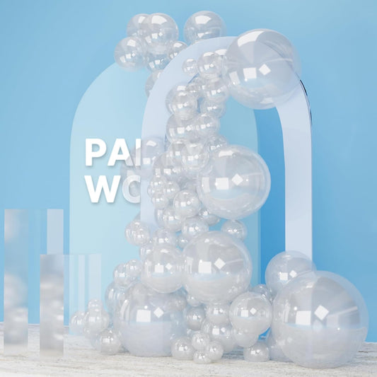 PartyWoo Clear Balloons 140 pcs Different Sizes of 18 12 10 5 Inch Transparent Bubble Latex Helium Balloon Arch Kit Garland for Graduation Wedding Baby Shower Birthday Party Decorations Clear-Y2