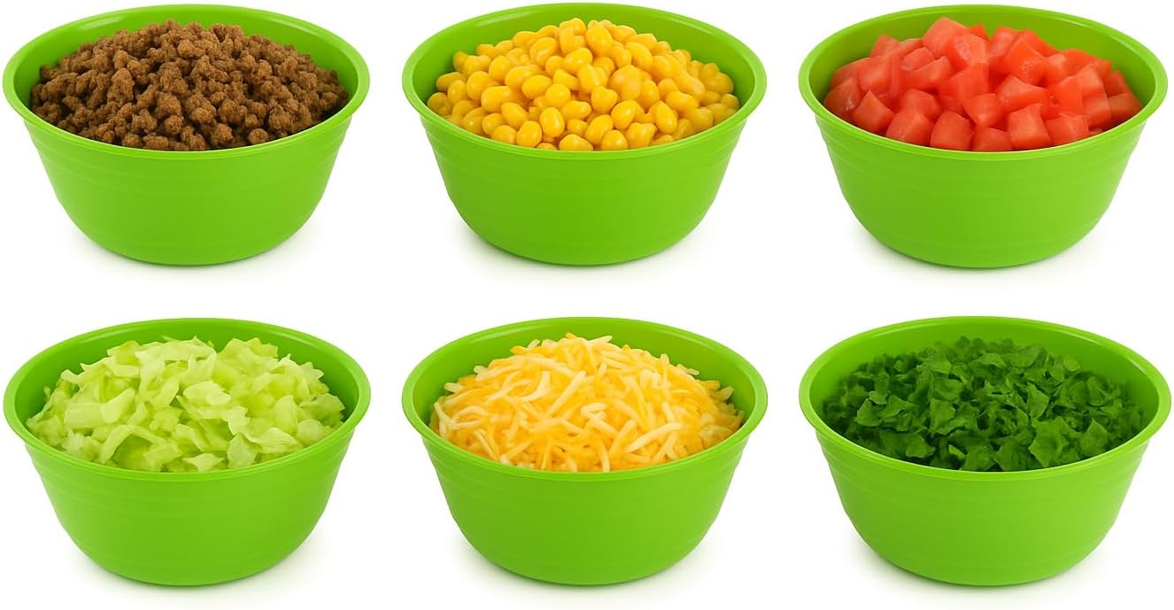 Mintra Home Snack Bowls (Small 6pk (600ml), Green)