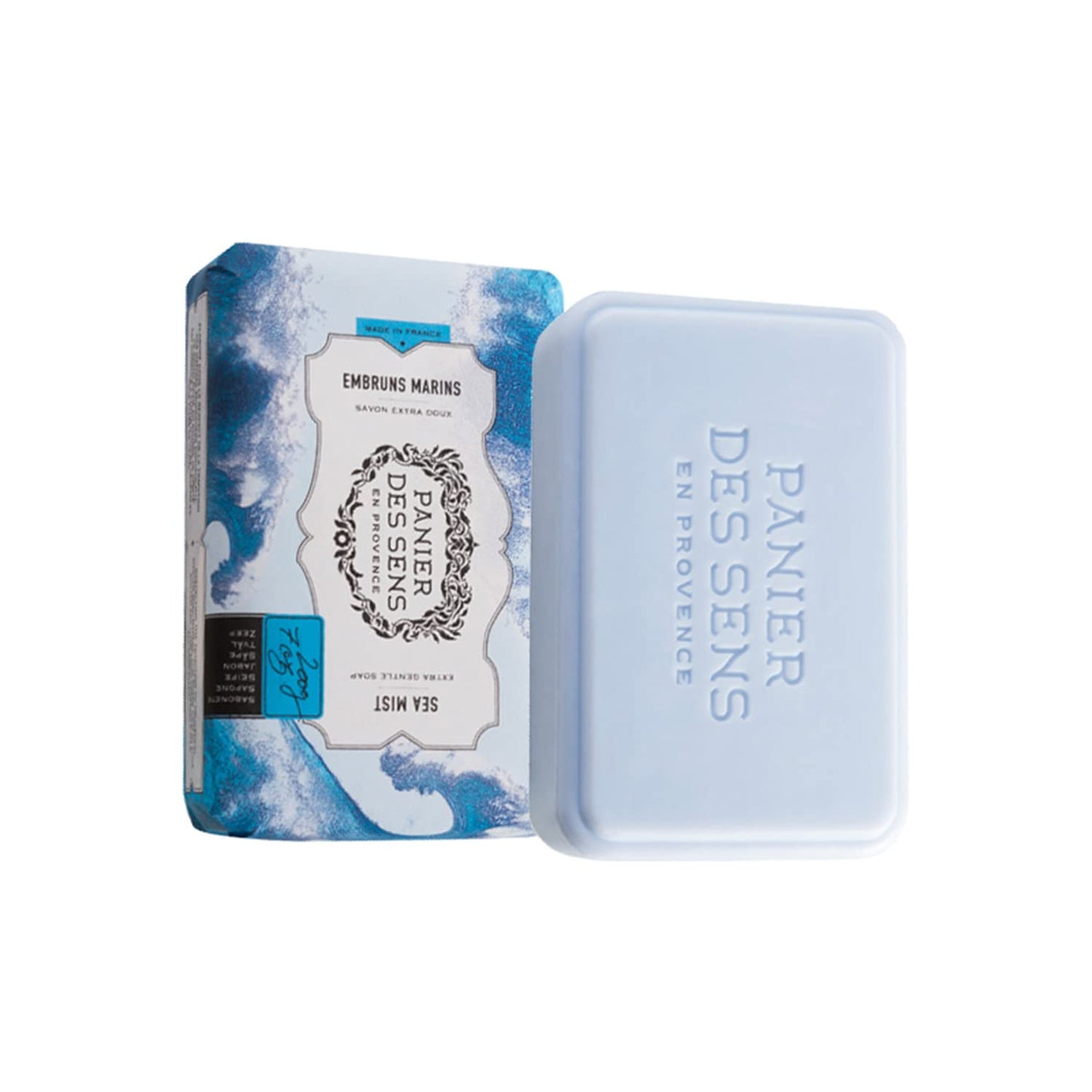 Panier des Sens Shea butter natural bar soap Sea Mist, bath & body soap bars - Made in France 95% natural - 2 bars, 7oz/200g each