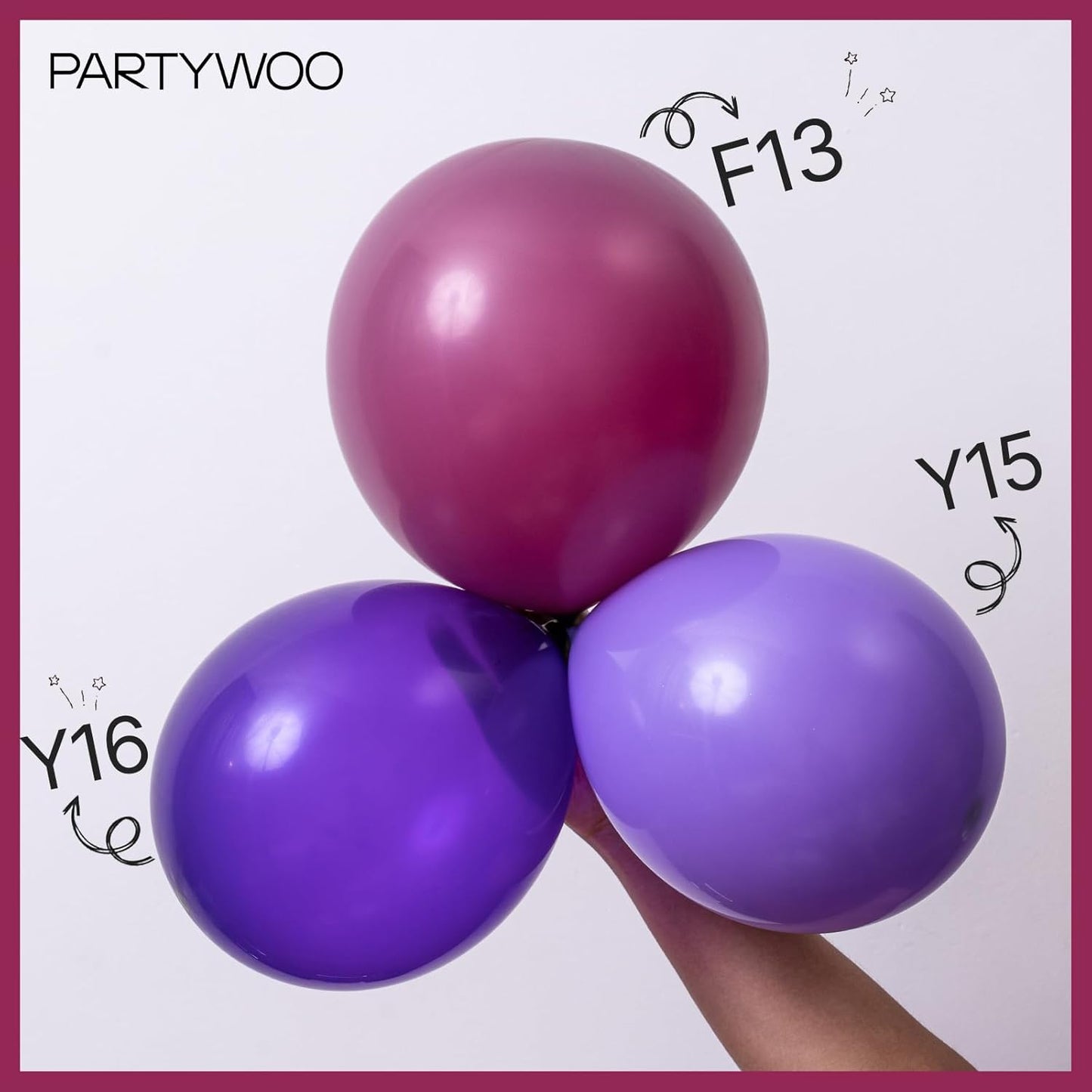 PartyWoo Dark Purple Balloons 50 pcs 12 Inch Dark Magenta Plum Latex Helium Balloons for Graduation Baby Shower Gender Reveal Wedding Butterfly Halloween Birthday Party Decorations Purple-F13