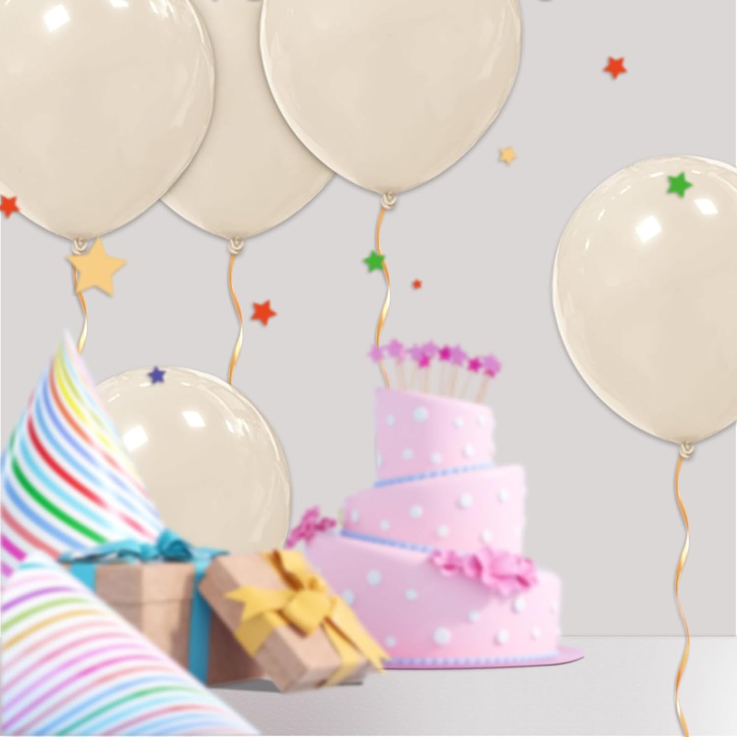 32Pcs Sand White Big Balloons 18 Inch, Round Large Latex Party Balloons for Birthday Wedding Decorations.(Sand White)