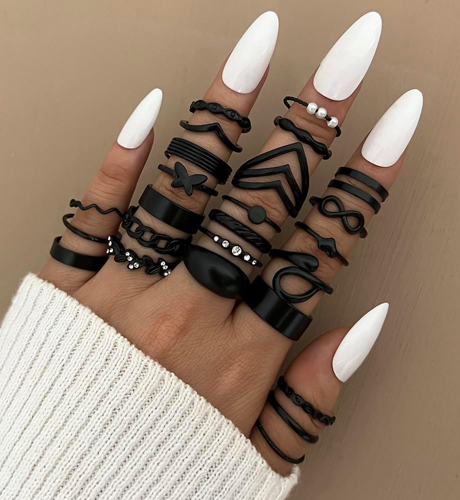 iF YOU 25 Pcs Gold Knuckle Ring Set for Women, Chunky Stackable Finger Midi Rings, Silver Simple Stacking Cute Rings Pack Trendy Stuff Jewelry Gift