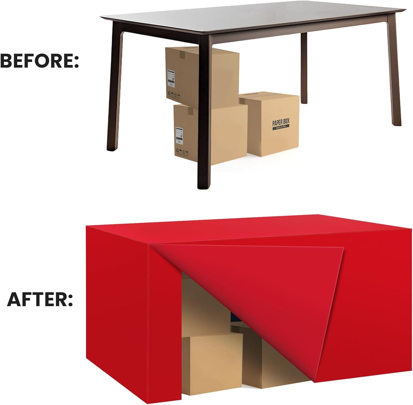 Ascoza 2 Pack Fitted Tablecloth for 4 Foot Rectangle Tables 48 x 24 Inch Red Table Covers Water Resistant Polyester Table Cloth for Wedding, Parties,Display, Trade Show (Red)