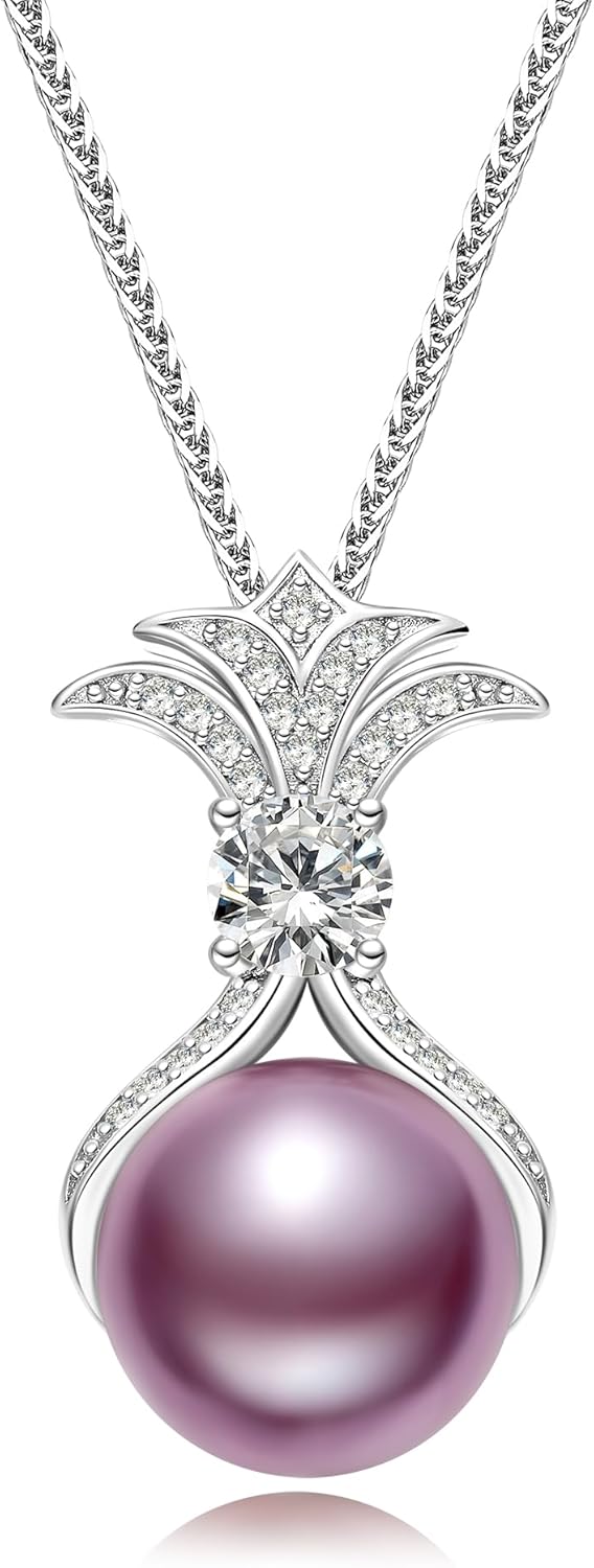 Gifts for Wife Women Anniversary -Pearl Necklace -Mom Girlfriend Her Fine Jewelry Mothers Day Valentines Christmas Birthdays Gift