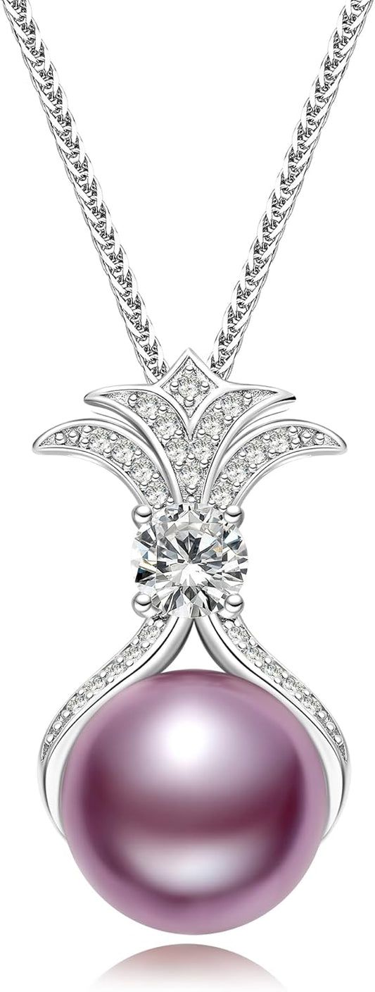 Gifts for Wife Women Anniversary -Pearl Necklace -Mom Girlfriend Her Fine Jewelry Mothers Day Valentines Christmas Birthdays Gift