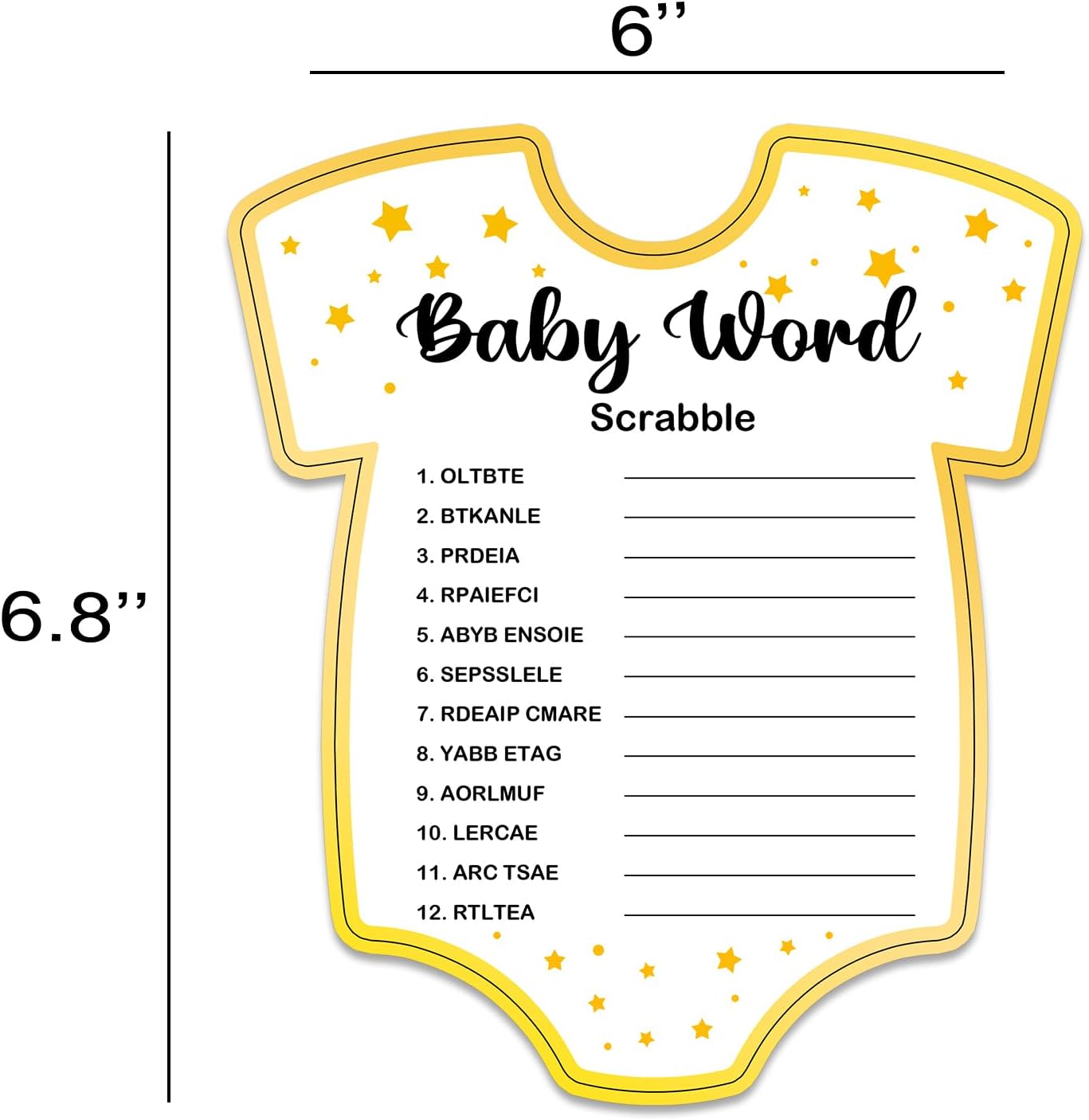 Baby Shower Games, Baby Word Scrabble Game Cards, Fun Baby Shower Party Games Supplies & Activities, Gender Reveal Games For Guests, Baby Shower Ideas, Set of 30 Cards