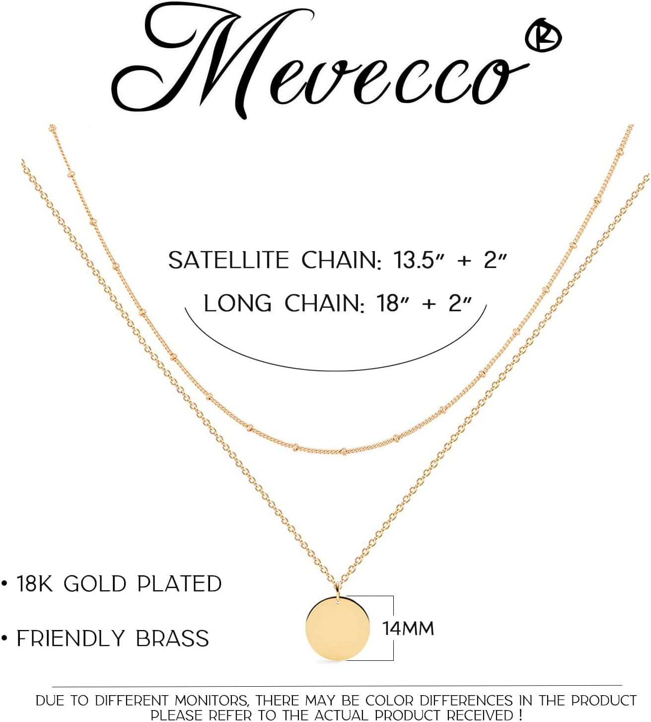 MEVECCO Layered Heart Necklace Pendant Handmade 18k Gold Plated Dainty Gold Choker Arrow Bar Layering Long Necklace for Women