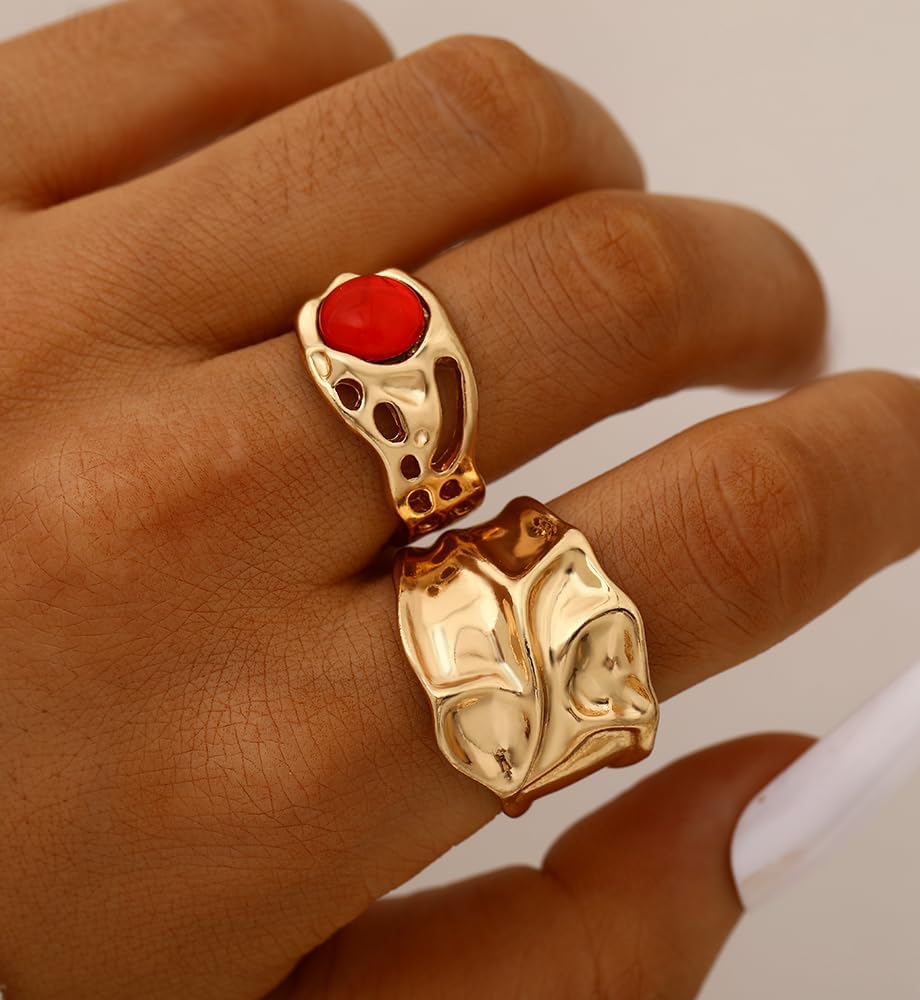 iF YOU 25 Pcs Gold Knuckle Ring Set for Women, Chunky Stackable Finger Midi Rings, Silver Simple Stacking Cute Rings Pack Trendy Stuff Jewelry Gift