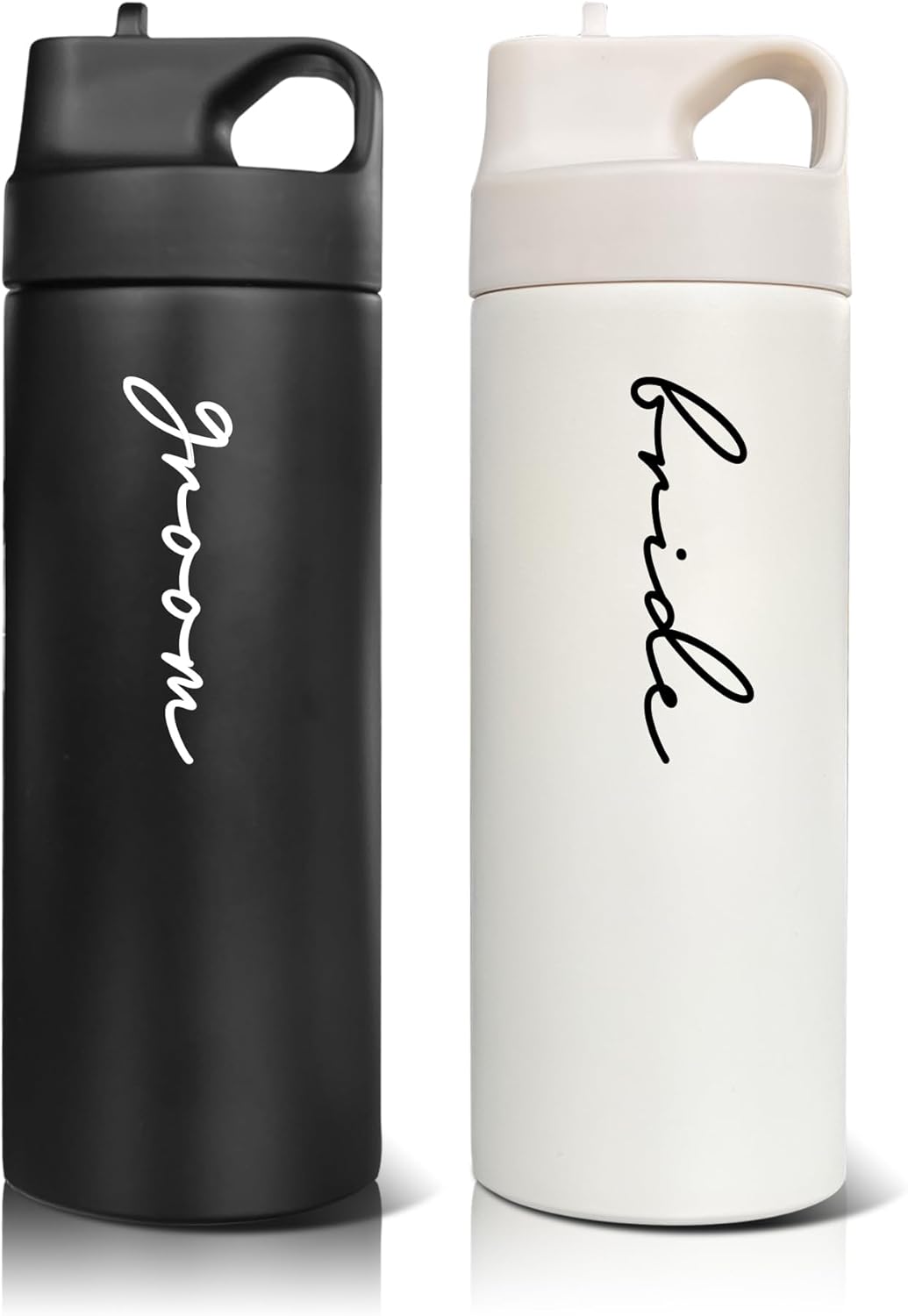 Groom and Bride Water Bottles - Wedding Gifts for Bride and Groom - Gifts for Bridal Shower Engagement Wedding and Married Couples Anniversary