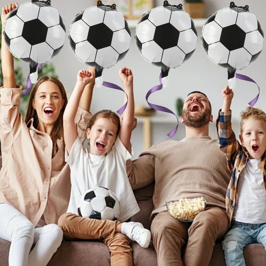 8 PCS Soccer Balloons Party Favors Soccer Ball Balloons Birthday Party Decorations Supplies Sports Giant Large Balloon Christmas Mylar Foil Helium Aluminum Balloon Gender Reveal Sport Theme Decor