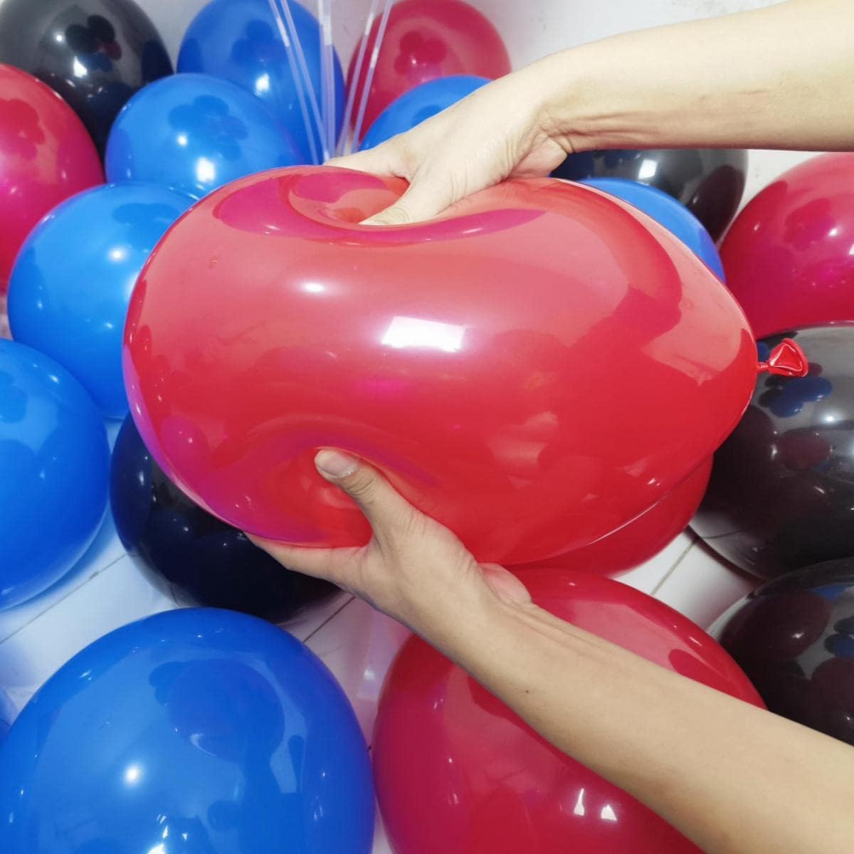 300 Pack Red Black Blue Balloons 100 of each of the 3 colors 12 inch Red Black Blue Latex Party Balloon Bulk for Various Party Events Decorations