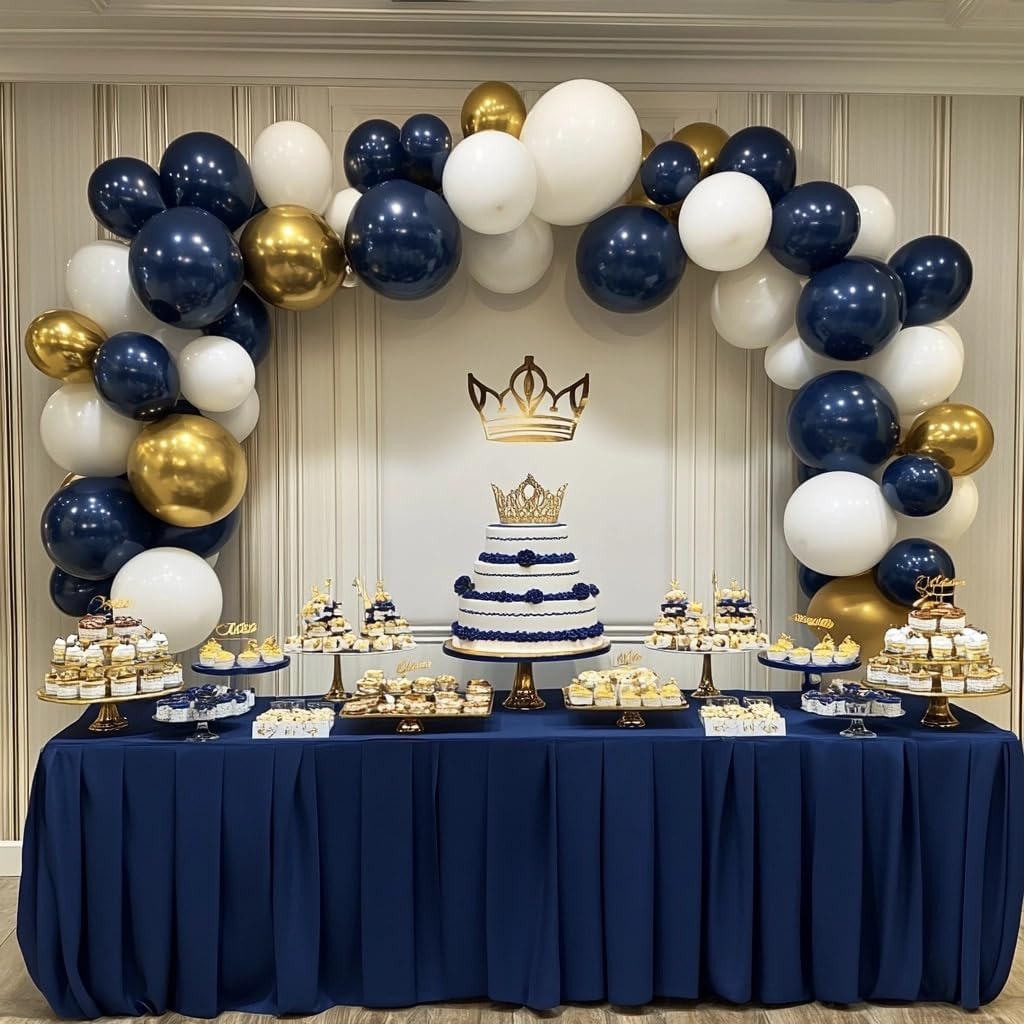 Navy Blue Balloons 125 PCS Different Sizes 18 12 10 5 Inch Dark Blue Balloon Arch Kit Garland for Birthday Party Baby Shower Graduation New Year Weddings Father's Day Party Decorations