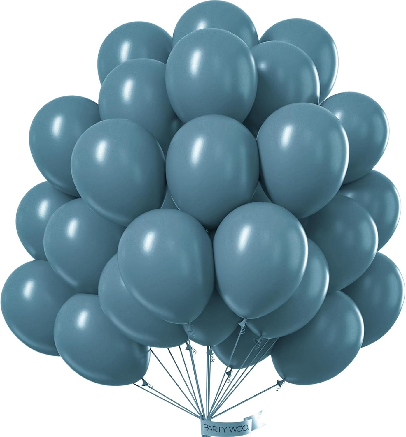 PartyWoo Slate Blue Balloons 50 pcs 12 inch Dusty Petrol Blue Balloons for Graduation Baby Shower Wedding Birthday Engagement Gender Reveal Boho Party Decorations Blue-F36