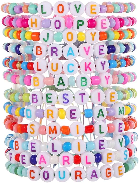 Friendship Bracelets Boho Stackable Bracelets for Women Surfer Heishi Clay Bead Bracelets Stretch Preppy Bracelets Colorful Boho Bracelets for Women