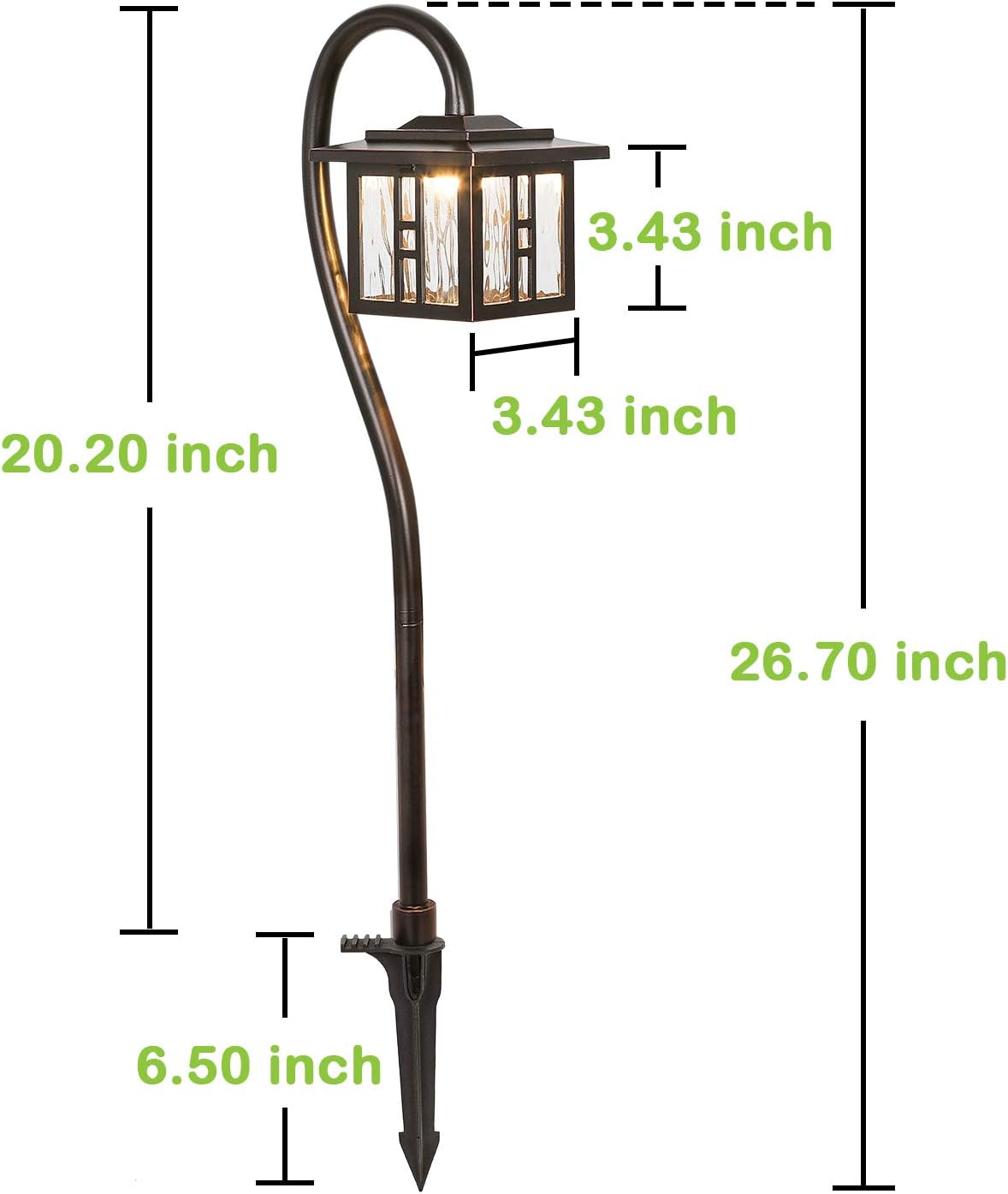 hykolity Low-Voltage Outdoor Integrated LED Landscape Lighting, 3W 185LM Oil-Rubbed Bronze Pathway Light for Yard Lawn, Die-Cast Aluminum Construction, 4-Pack, ETL Listed, 15-Year Lifespan