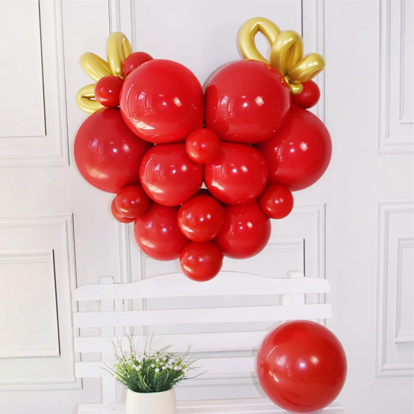 CANREVEL Red Balloons - 100pcs 5/10/12/18 Inch Latex Balloons Garland Arch Kit for Christmas Birthday Party Wedding Valentines Day Baby Shower Party Decoration
