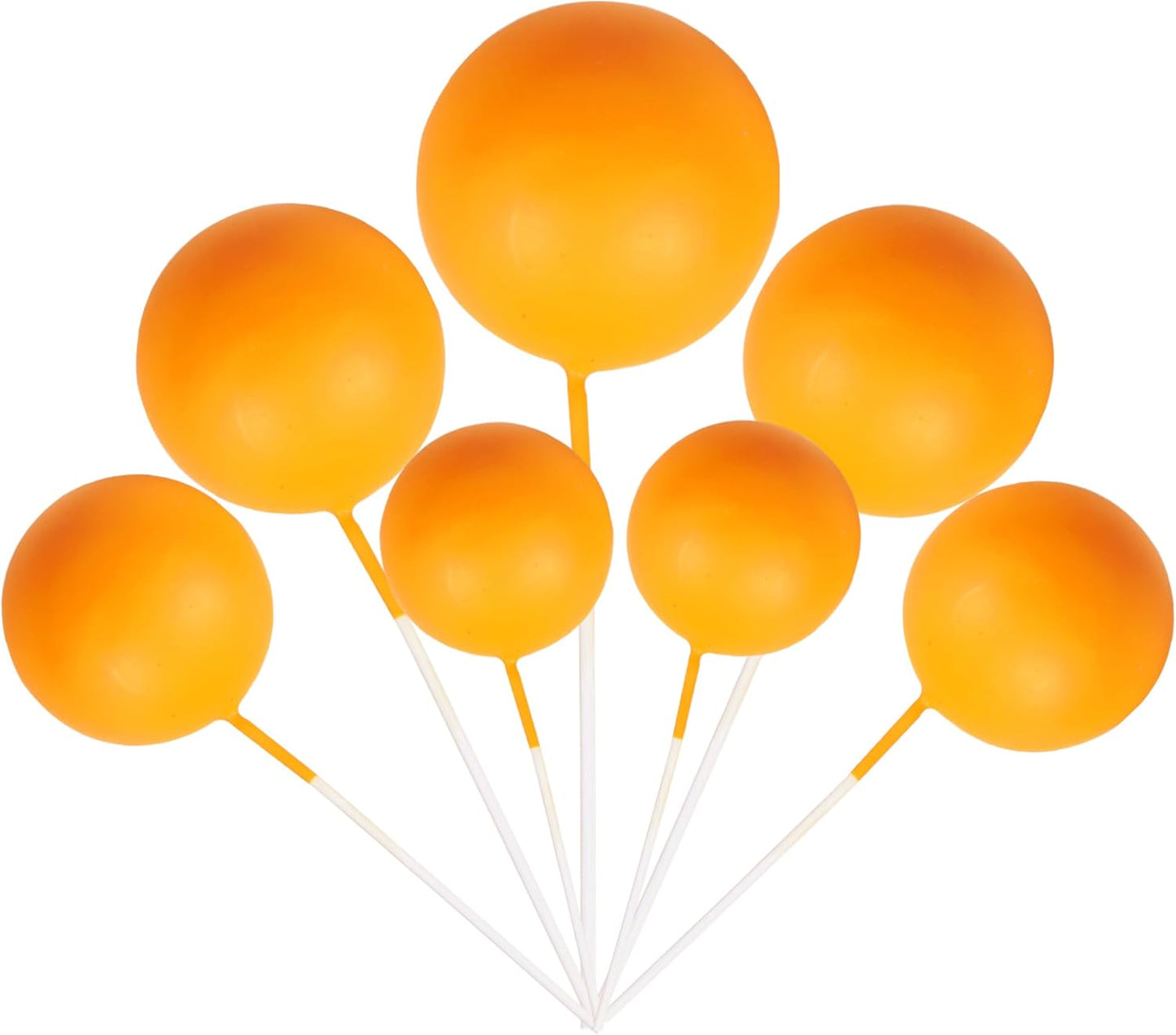 24 PCS Balls Cake Toppers Ball Cake Picks Foam Ball Shaped Cupcake Toppers Mini Balloons Baby Shower Cake Decorations for Wedding Enaggement Bridal Shower Birthday Party Supplies Orange