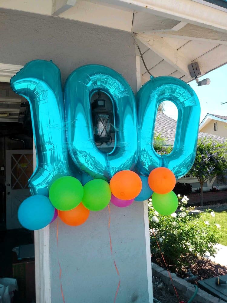 Number Balloon 40 Inch, Blue 0 Number Balloons, 10 20 30 40 50 Numbers Balloon Birthday Decorations, Blue Party Supplies for Women Men