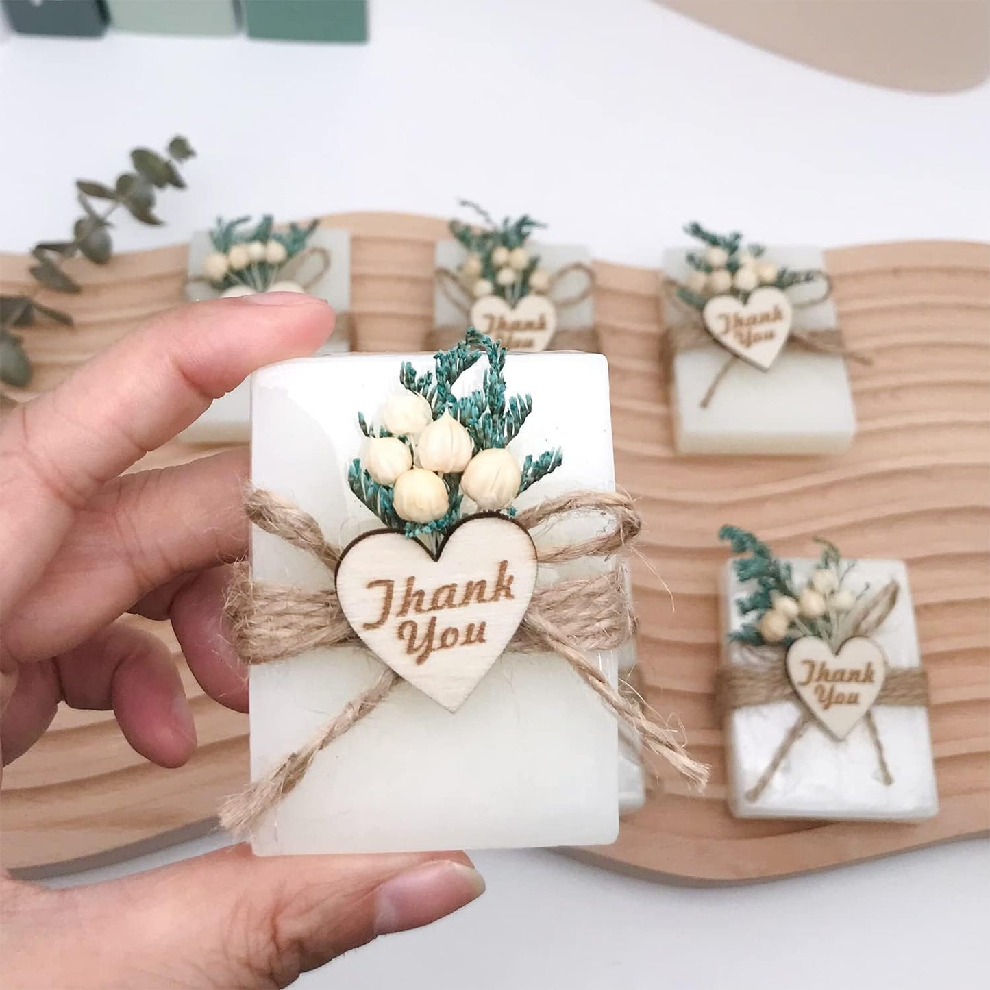 Set of 20 Baby Shower Favors, Christmas New Year Gifts Handmade Scented Soap Wedding Party Favors Gifts for Guests Baptism Bridal Events Rustic Housewarming Personalized Favors Decorations