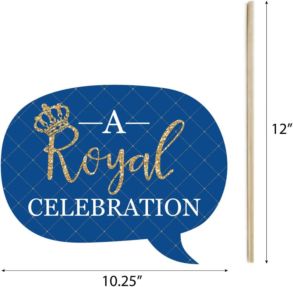 Big Dot of Happiness Royal Prince Charming - Baby Shower or Birthday Party Photo Booth Props Kit - 20 Count