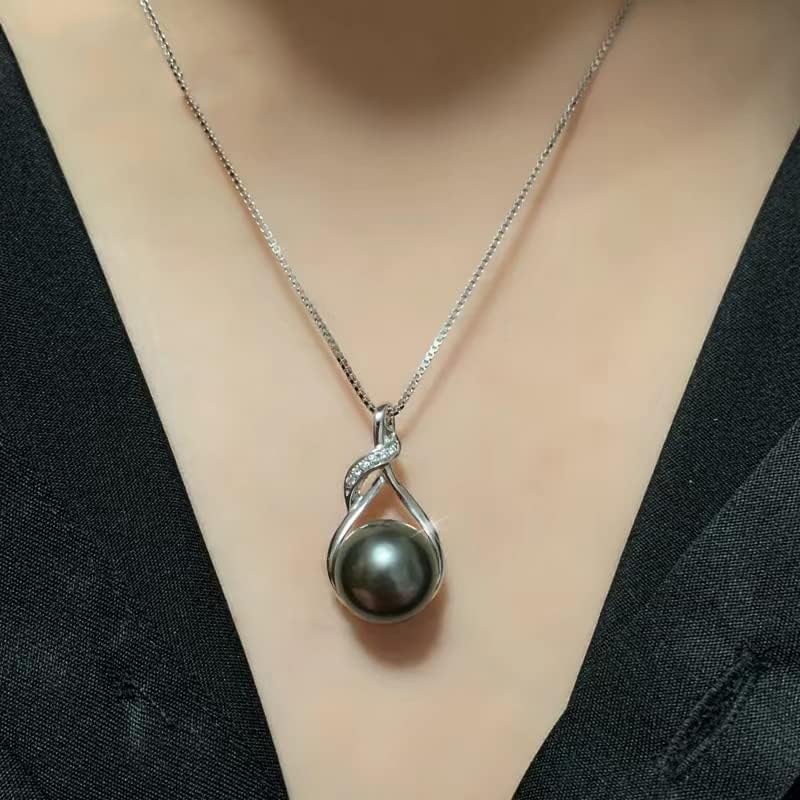 Gifts for Women Wife-Tahitian-Black-Pearl-Necklace-Gift for Wife Wedding Birthday Anniversary Jewelry-Mom Girlfriend Her Mothers Day Gifts for Mom Women Valentines Christmas Day