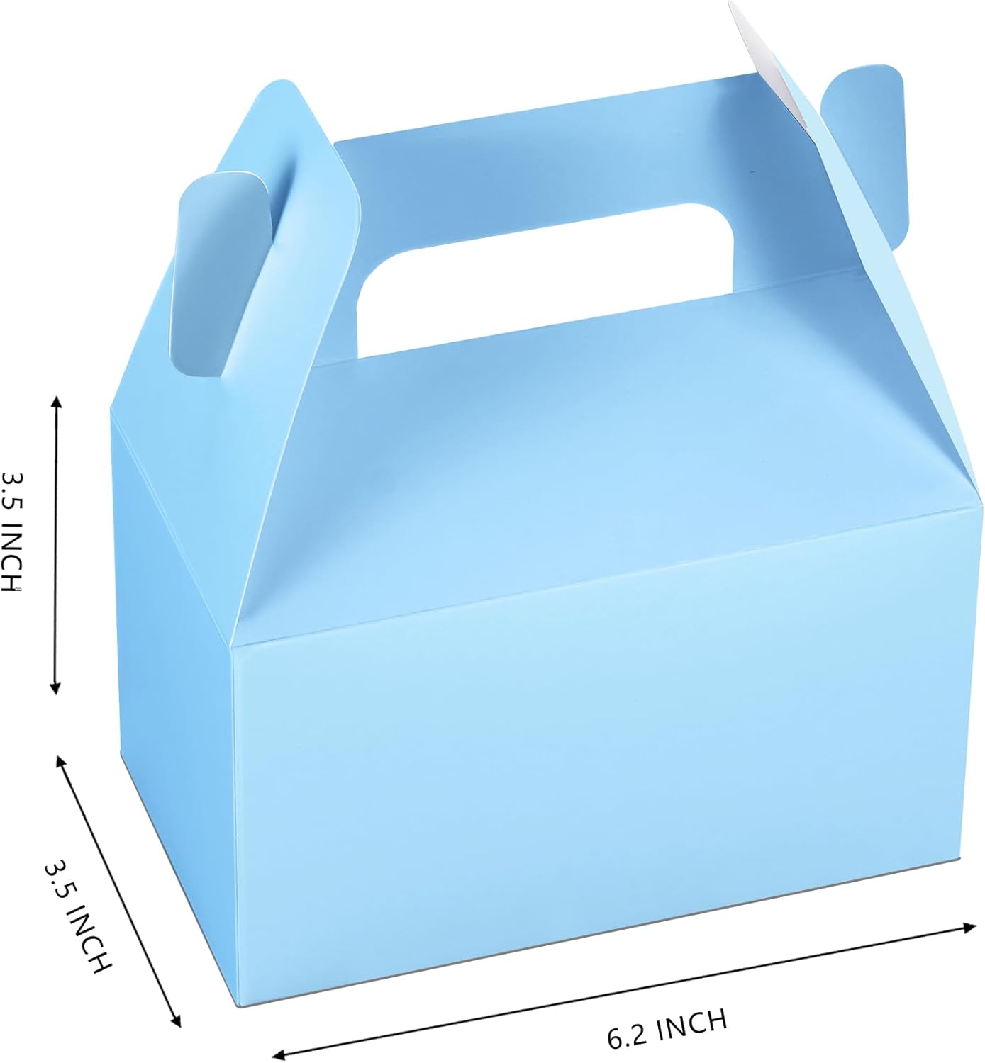 XAGLVV 24 Pack Blue Gable Boxes with Handles 6.2x3.5x3.5 Inch Paper Party Favor Gift Box for Baby Boy Showers wonderland party beach theme favors