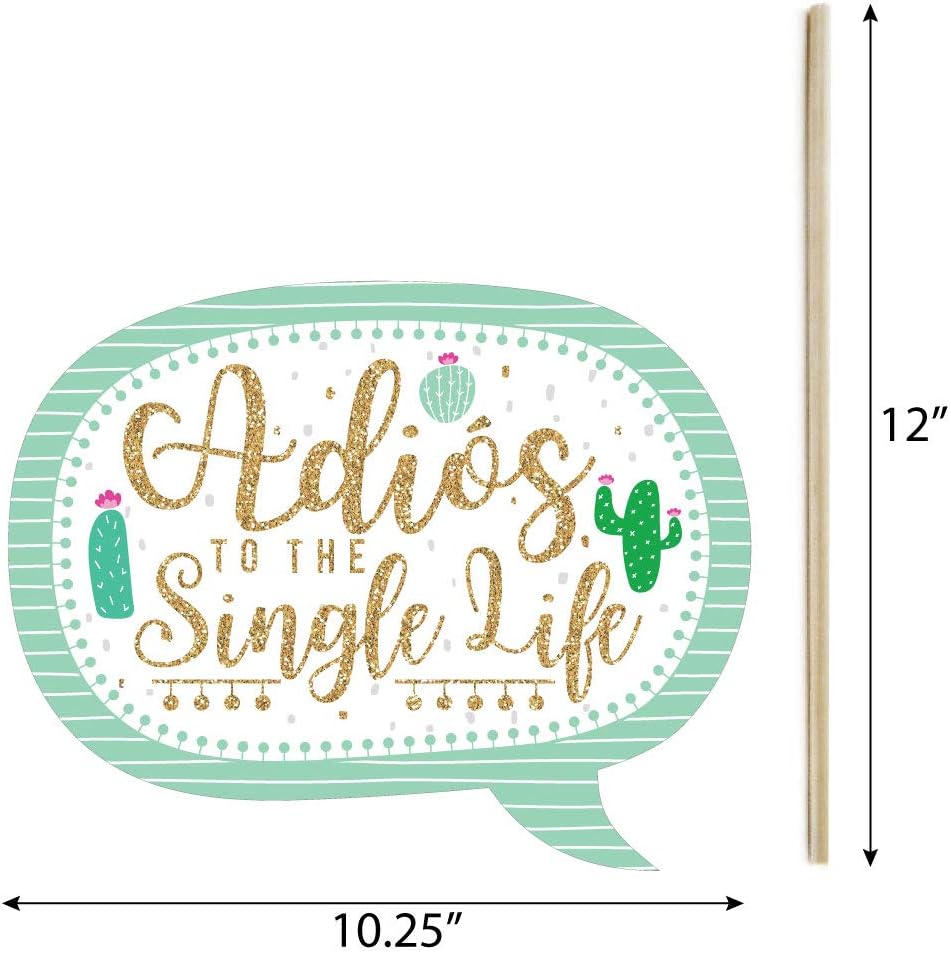Big Dot of Happiness Funny Final Fiesta - Last Fiesta Bachelorette Party Photo Booth Props Kit - 10 Piece